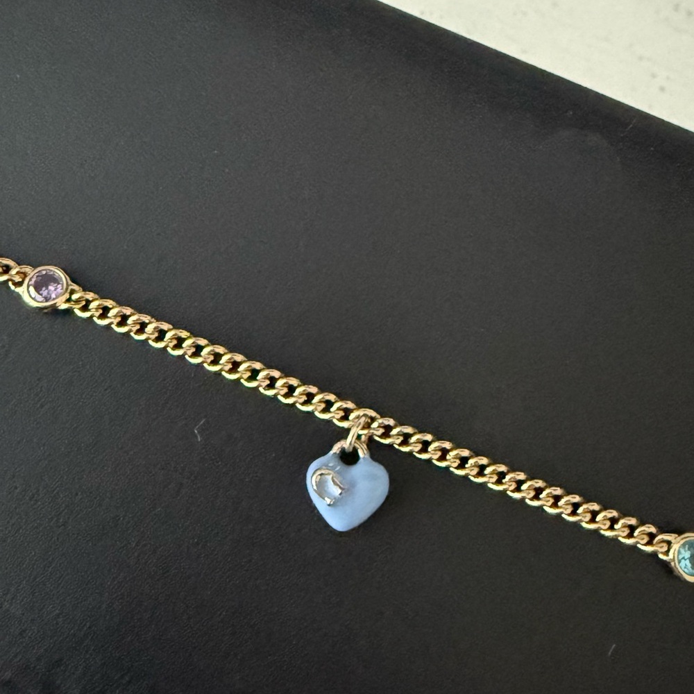 Coach Gold Anklet with Purple and Blue Accents - Picture 2 of 6